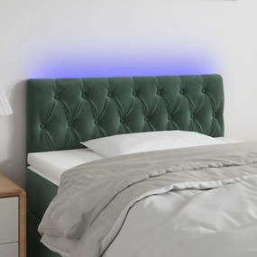 Κεφαλάρι Κρεβατιού LED Σκούρο Πράσινο 90x7x78/88 εκ. Βελούδινο