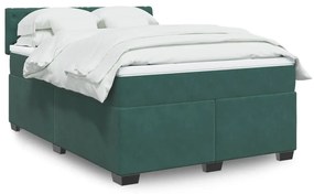 ΚΡΕΒΑΤΙ BOXSPRING ΜΕ ΣΤΡΩΜΑ ΣΚΟΥΡΟ ΠΡΑΣΙΝΟ 140X190ΕΚ. ΒΕΛΟΥΔΙΝΟ 3288615