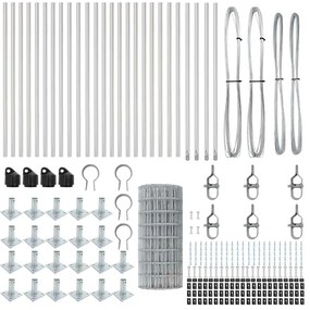 vidaXL Τεντώτο με στήριγμα Ασημί 0,4 x 50 μ. Ατσάλι