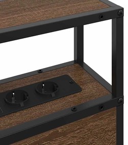 vidaXL Κεφαλάρι Αποθήκης με ράφι Καφέ δρυς 135 cm Επεξεργασμένο ξύλο