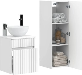 vidaXL Σετ Επίπλων Μπάνιου 2 τμχ. Λευκό 33 x 34,5 x 100 εκ