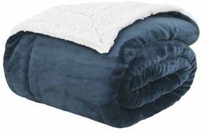 vidaXL Κουβέρτα Σκούρο μπλε 130 x 150 cm Μαλλί