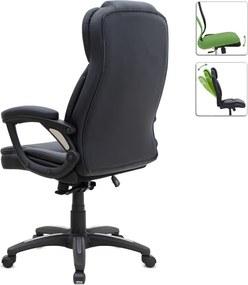 Καρέκλα γραφείου διευθυντική Morgan Megapap από τεχνόδερμα χρώμα μαύρο 67x65x112/122εκ.