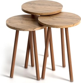 Βοηθητικά τραπεζάκια Roma Megapap χρώμα pine oak