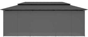 vidaXL Κιόσκι με Κουρτίνες Ανθρακί 600 x 298 x 270 εκ.