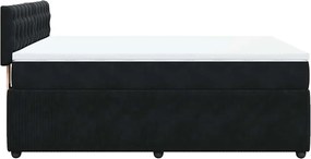 vidaXL Κρεβάτι Boxspring με Στρώμα Μαύρο 160x200 εκ. Βελούδινο