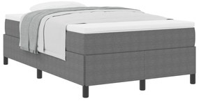 vidaXL Κρεβάτι Φωτεινό Γκρι 120x190 εκ Καπιτονέ Ύφασμα