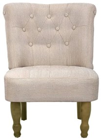 vidaXL Πολυθρόνες Γαλλικού Στιλ 2 τεμ. Κρεμ Υφασμάτινες