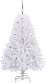 vidaXL Τεχνητό Χριστουγεννιάτικο Δέντρο με Άξονα με βάση Λευκό 150 cm