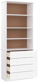 vidaXL Βιβλιοθήκη με Συρτάρια ALTA Λευκή 77x35x186,5 εκ. Μασίφ Πεύκο