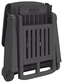 vidaXL Ξαπλώστρα Πτυσσόμενη με Ρόδες Ανθρακί από Πολυπροπυλένιο