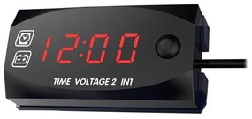 Ψηφιακός μετρητής βολτόμετρο και ρολόι - Time voltage 2in1