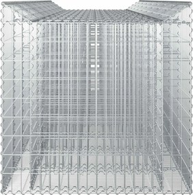 vidaXL Ανασηκωμένο κρεβάτι gabion 4 pcs Ασημί
