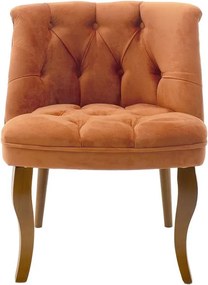 Πολυθρόνα Loreta βελούδο κεραμιδί-καρυδί 59x64x73εκ 59x64x73 εκ.