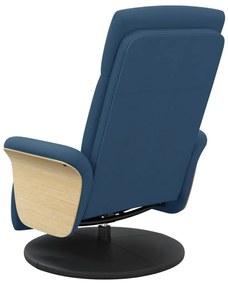 Πολυθρόνα Ανακλινόμενη με Υποπόδιο Μπλε Υφασμάτινη - Μπλε