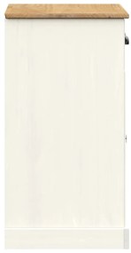vidaXL Ντουλάπι με Συρτάρια VIGO Λευκό 78x40x75 εκ. Μασίφ Ξύλο Πεύκου