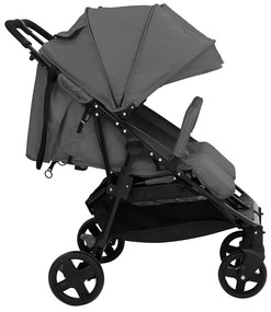 vidaXL Καρότσι Διδύμων Σκούρο Γκρι / Μαύρο Ατσάλινο