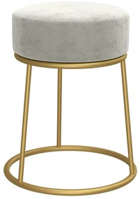 vidaXL Στρογγυλό Σκαμπό Hocker Ανοιχτό Γκρι Βελούδινο