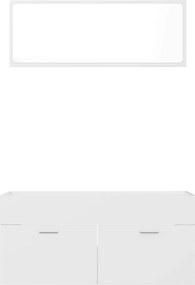 vidaXL Σετ Επίπλων Μπάνιου 2 Τεμαχίων Λευκό από Επεξ. Ξύλο