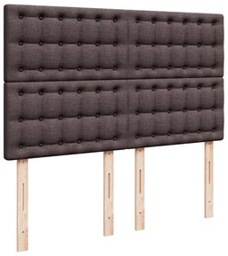 vidaXL Κρεβάτι Boxspring με Στρώμα Σκούρο Καφέ 140x200 εκ Υφασμάτινο