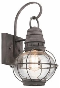 Φανάρι Απλίκα Φωτιστικό Τοίχου 1xE27 IP44 40cm Bridgepoint Elstead Lighting KL-BRIDGEPOINT-M Γκρι