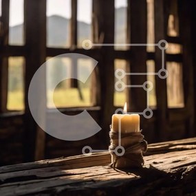 Intra Συλλεκτικό Ξύλινο Παζλ Plywood  4mm - Κερί σε ξύλινο τραπέζι μπροστά από τα παράθυρα Σε Ξύλινο Κουτί - Διαστάσεις Puzzle: 10x10 cm – 25 κομμάτια
