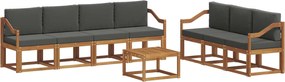 vidaXL Σειρά Καναπέ Εξωτερικού με μαξιλάρι 8 pcs Φυσικό και Ανθρακί