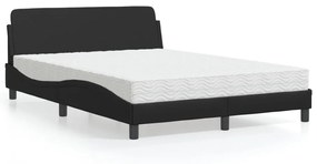 vidaXL Κρεβάτι με Στρώμα Μαύρο 120 x 200 εκ. Συνθετικό Δέρμα