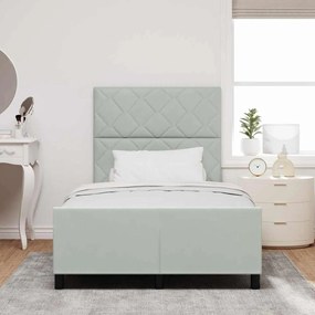 vidaXL Σκελετός Κρεβατιού Ανοιχτό γκρι 120 x 190 cm Βελούδο