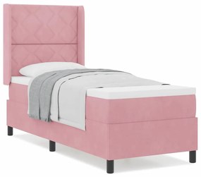 vidaXL Κρεβάτι με ελατήρια με κεφαλάρι Ροζ 80 x 200 cm Βελούδο