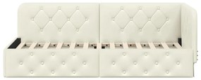vidaXL Κρεβάτι Γωνίας Κρεμ 80 x 200 cm Βελούδο
