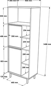 Ντουλάπι Μπάνιου 160x35.5x45.1εκ On10C-S Χρώμα Καρυδί