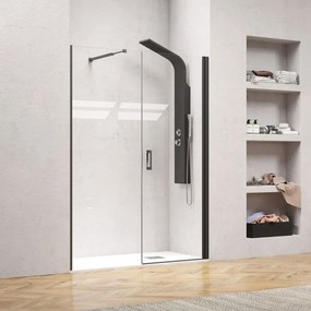 Karag 6 Porta Διαχωριστικό Ντουζιέρας με frame κρύσταλλο & Ανοιγόμενη Πόρτα 165x200cm Μαύρο
