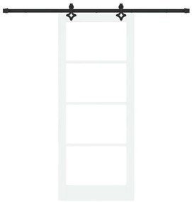 vidaXL Συρόμενη Πόρτα Χειροκίνητος Λευκό 86 x 211 cm Ξύλο και μέταλλο