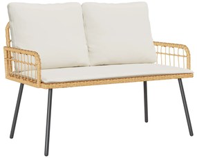 Παγκάκι κήπου με μαξιλάρι Φύση 114 x 64 x 90 εκ. Ατσάλι