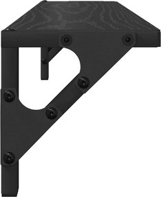 vidaXL Ράφια Τοίχου με ράφι 2 pcs Μαύρη Οξυά 60 x 15 x 15,5 cm
