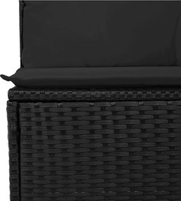 vidaXL Σαλόνι Κήπου 13 τεμ. Μαύρο από Συνθ. Ρατάν με Μαξιλάρια