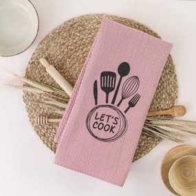 Ποτηρόπανα Κουζίνας Waffle Let&#039;s Cook - 50 x 70 cm - Βεραμάν - Borea