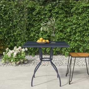 Τραπέζι Κήπου Ανθρακί με Πλέγμα 80 x 80 x 72,5 εκ. Ατσάλινο