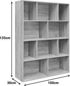 Βιβλιοθήκη Evergin pakoworld mdf σε oak απόχρωση 100x30x135εκ