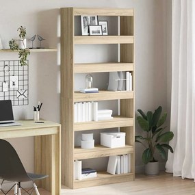vidaXL Βιβλιοθήκη Δρύς Sonoma 80 x 30 x 198 εκ Επεξεργασμένο ξύλο