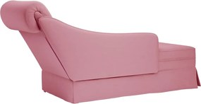 vidaXL Σαλόνι πολυθρόνας με μαξιλάρι και δεξί μπράτσο ροζ βελούδο