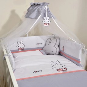 Σετ Κούνιας Des.65 9τμχ Με Σίδερο Κουνουπιέρας Grey Miffy Microfiber-Polyester