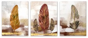 Πίνακας σε καμβά -Autumn Leaves- Megapap τρίπτυχος ψηφιακής εκτύπωσης 126x55x3εκ.