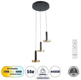 Κρεμαστό Φωτιστικό Design Μαύρο & Χρυσό ZANE 60934 Globostar-60934-Μαύρο-Χρυσό 60934
