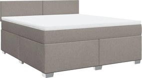 vidaXL Κρεβάτι Boxspring με Στρώμα Taupe 180x200 εκ. Υφασμάτινο