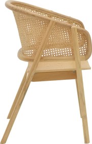 Πολυθρόνα Wenzy pakoworld φυσικό Rattan - μασίφ ξύλο toon 58x58x82εκ