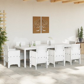 vidaXL Τραπέζι Κήπου Λευκό 250x100x73 εκ. Πολυ Ράττον