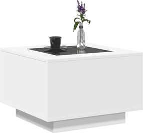 vidaXL Τραπεζάκι Σαλονιού με LED Λευκό 60x60x40 εκ. Επεξεργασμένο Ξύλο