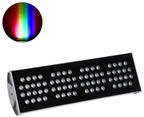 90226 GloboStar®  FLOOD-TENA 90226 Προβολέας Wall Washer για Φωτισμό Κτιρίων LED 144W 12240lm 10° DC 24V Αδιάβροχο IP65 L57 x W18 x H19.5cm RGBW DMX512 - Ασημί - 3 Years Warranty